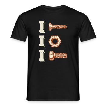 Industrielles Schraubenmutter-Trio - Männer T-Shirt - Schwarz - Vorne - AI Model Male 178 light (178cm)