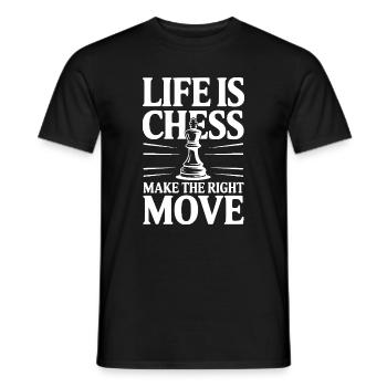 Das Leben ist Schach – mach den richtigen Zug - Männer T-Shirt - Schwarz - Vorne - AI Model Male 178 light (178cm)