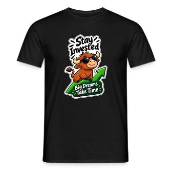 Langfristiges Bullenmarkt-Angebot für Anleger | Bleiben Sie investiert - Männer T-Shirt - Schwarz - Vorne - AI Model Male 178 light (178cm)