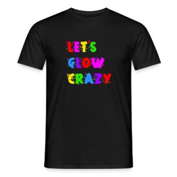 Let's Glow Crazy Vintage Rave Party Festival - Men's T-Shirt - black - Front - AI Model Male 178 light (178cm)