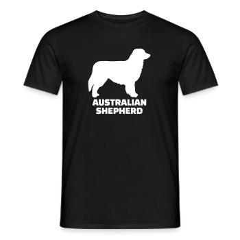 Australian shepherd - T-shirt homme - noir - Devant - AI Model Male 178 light (178cm)