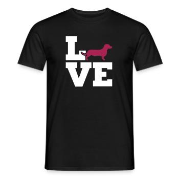 Dachshund - Men's T-Shirt - black - Front - AI Model Male 178 light (178cm)