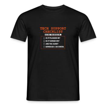 Funny Tech Support Checklist IT Technical Team - Men's T-Shirt - black - Front - AI Model Male 178 light (178cm)