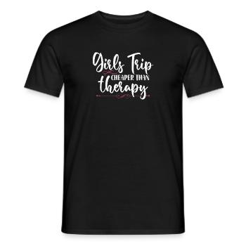 Girls Trip Cheaper Than A Therapy 2021 Fun Party - Men's T-Shirt - black - Front - AI Model Male 178 light (178cm)