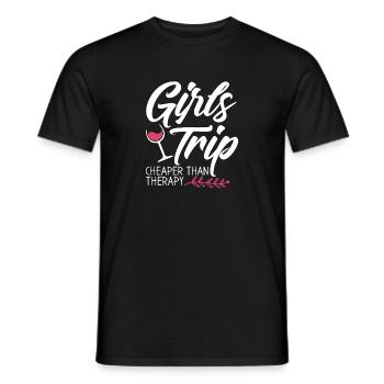 Girls Trip Cheaper Than A Therapy 2021 Fun Party - Men's T-Shirt - black - Front - AI Model Male 178 light (178cm)
