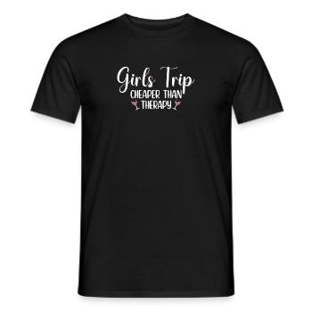 Voyage de filles moins cher qu’une fête amusante de thérapie 2021 - T-shirt homme - noir - Devant - AI Model Male 178 light (178cm)