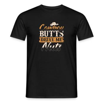 Cowboy Butts Drive Me Nuts Female Western Rodeo - T-shirt homme - noir - Devant - AI Model Male 178 light (178cm)