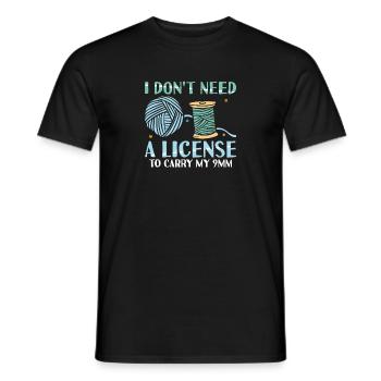 I Don't Need A License To Carry My 9mm Funny - Männer T-Shirt - Schwarz - Vorne - AI Model Male 178 light (178cm)