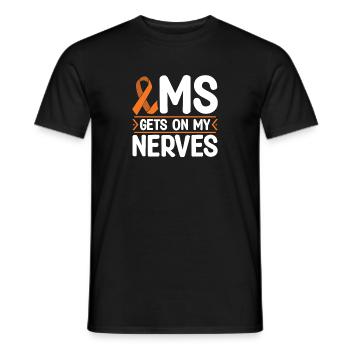 MS Gets On My Nerves Multiple Sclerosis Awareness - Men's T-Shirt - black - Front - AI Model Male 178 light (178cm)
