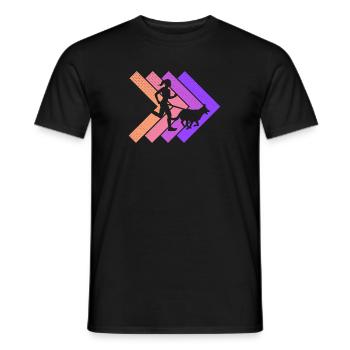 Canicross Runner Cross-Country Run Canicross Rétro - T-shirt homme - noir - Devant - AI Model Male 178 light (178cm)