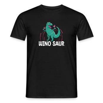 Winosaurus Dinosaur Wine Drinking Winosaur Wine - Männer T-Shirt - Schwarz - Vorne - AI Model Male 178 light (178cm)