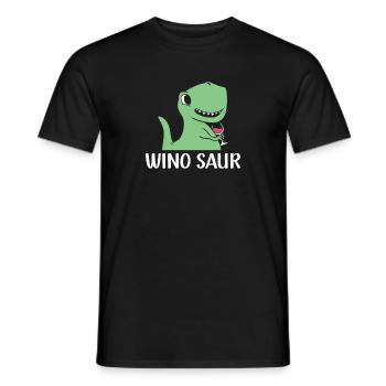 Winosaurus Dinosaur Wine Drinking Winosaur Wine - Männer T-Shirt - Schwarz - Vorne - AI Model Male 178 light (178cm)