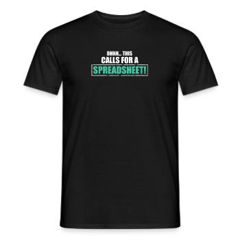 ME 3974Humorvoll Dieser Aufruf für Tabellenkalkulation - Männer T-Shirt - Schwarz - Vorne - AI Model Male 178 light (178cm)