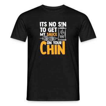 Humorous Barbecue Grilling Broiling Charbroil - Men's T-Shirt - black - Front - AI Model Male 178 light (178cm)