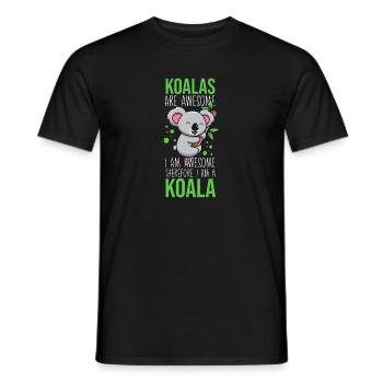 Humorous Koala Are Awesome Mammals Marsupials - Men's T-Shirt - black - Front - AI Model Male 178 light (178cm)