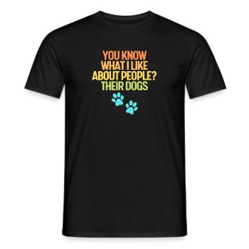 Humorous Loving Other's Doggos Devotee Sarcastic - Men's T-Shirt - black - Front - AI Model Male 178 light (178cm)
