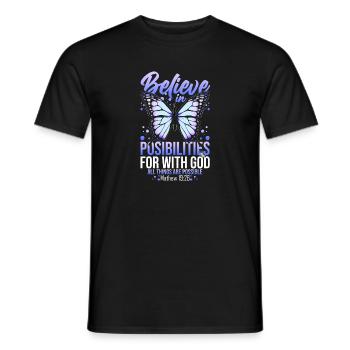 Inspirierend, kämpfend, Gebet, Christen, erhebend - Männer T-Shirt - Schwarz - Vorne - AI Model Male 178 light (178cm)