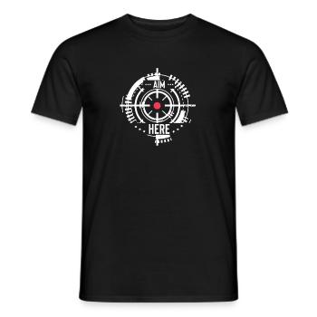 Humorous Aim Projectiles Leisure Fun Sports - Men's T-Shirt - black - Front - AI Model Male 178 light (178cm)