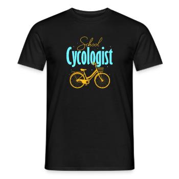 Novelty School Cycologist Bicyclist Biker Biking - Men's T-Shirt - black - Front - AI Model Male 178 light (178cm)