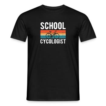 Novelty School Cycologist Bicyclist Biker Biking - Men's T-Shirt - black - Front - AI Model Male 178 light (178cm)