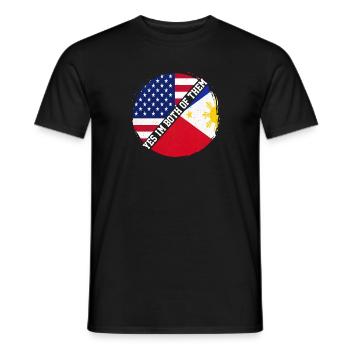 Funny American Filipinos Sarcastic Filipino Women - Men's T-Shirt - black - Front - AI Model Male 178 light (178cm)
