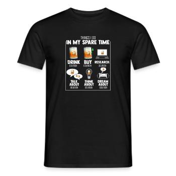 Hilarious My Spare Times Obsessions Drinking - Men's T-Shirt - black - Front - AI Model Male 178 light (178cm)