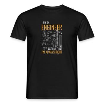 Humoristique Un ingénieur toujours juste architectes - T-shirt homme - noir - Devant - AI Model Male 178 light (178cm)