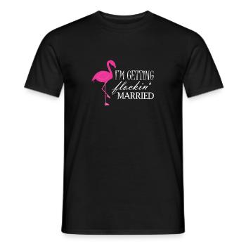 Humorous Bridal Entourages Flamingoes - Men's T-Shirt - black - Front - AI Model Male 178 light (178cm)
