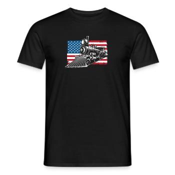 Humorvolle Eisenbahn-Enthusiasten-Symbole Dampfmaschine - Männer T-Shirt - Schwarz - Vorne - AI Model Male 178 light (178cm)