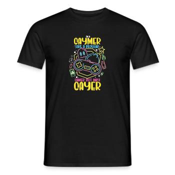Gaymer humoristique comme un joueur régulier Sarcastique - T-shirt homme - noir - Devant - AI Model Male 178 light (178cm)