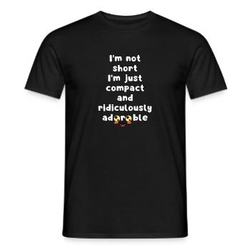 Lustig, ich bin nicht klein, ich bin nur kompakt, sagt Wortspiel - Männer T-Shirt - Schwarz - Vorne - AI Model Male 178 light (178cm)