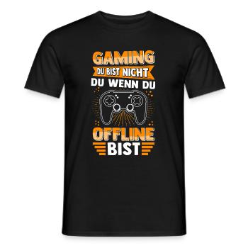 Gaming Online Statt Offline Controller Spieler Zoc - Männer T-Shirt - Schwarz - Vorne - AI Model Male 178 light (178cm)