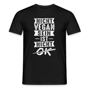 Nicht Vegan Sein Ist Nicht Okey Kein Fleisch Veget - Männer T-Shirt - Schwarz - Vorne - AI Model Male 178 light (178cm)