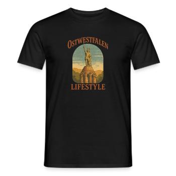 Ostwestfalen Lifestyle Hermanns Denkmal Arminius - Männer T-Shirt - Schwarz - Vorne - AI Model Male 178 light (178cm)