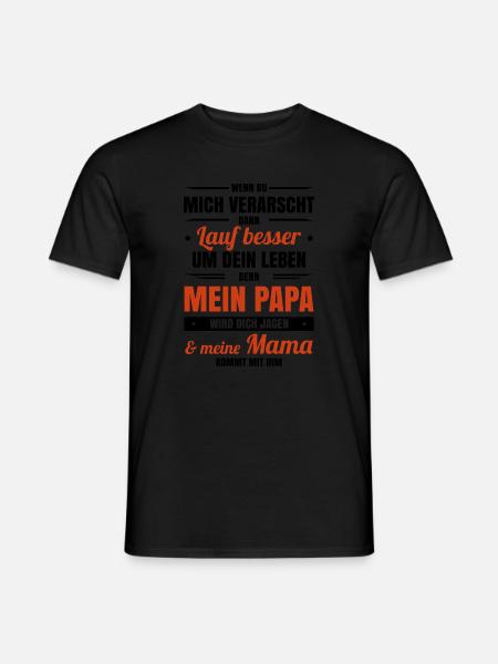 Papa Tochter Beschützter Mama lustig date Sprüche - Männer T-Shirt - Schwarz
