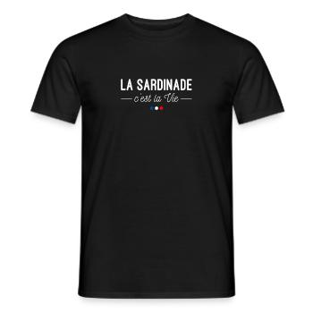 La Sardinade, c'est la Vie ! Mangeurs de sardines - T-shirt homme - noir - Devant - AI Model Male 178 light (178cm)