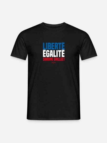 LIBERTY EQUALITY GRILLED SARDINES! - Men's T-Shirt - black