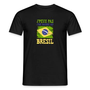 Ich kann nicht in Brasilien stecken bleiben - Männer T-Shirt - Schwarz - Vorne - AI Model Male 178 light (178cm)