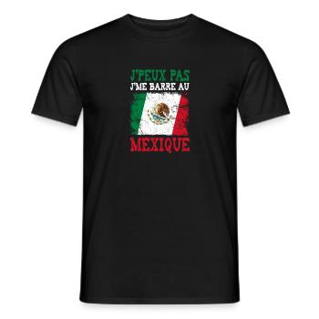 Je peux pas je me barre au Mexique - T-shirt homme - noir - Devant - AI Model Male 178 light (178cm)