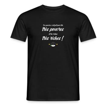 The Poor and the Rich Cult Replica - Men's T-Shirt - black - Front - AI Model Male 178 light (178cm)