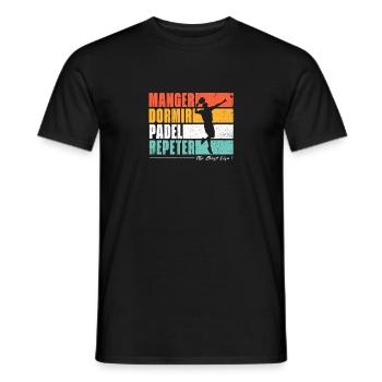 Eat sleep Padel repeat. Fans de Padel - Men's T-Shirt - black - Front - AI Model Male 178 light (178cm)