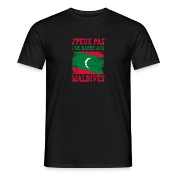 Je peux pas je me barre aux Maldives - T-shirt homme - noir - Devant - AI Model Male 178 light (178cm)