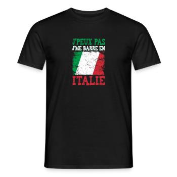 I can't, I'm going to Italy. Future Italian - Men's T-Shirt - black - Front - AI Model Male 178 light (178cm)