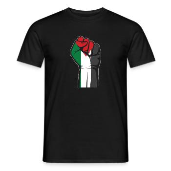Palestine Fist Gift Patriote de la bande de Gaza - T-shirt homme - noir - Devant - AI Model Male 178 light (178cm)