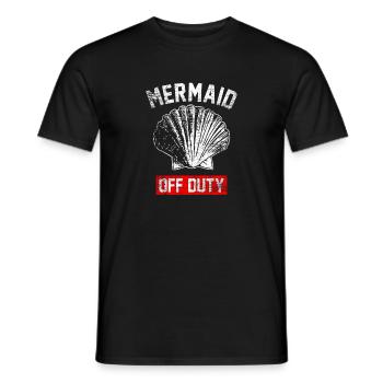 Mermaid service man water ocean gift - Men's T-Shirt - black - Front - AI Model Male 178 light (178cm)