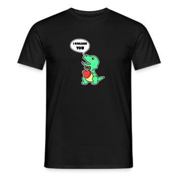 Dino Day vous donne son cadeau coeur de la Saint-Valentin - T-shirt homme - noir - Devant - AI Model Male 178 light (178cm)