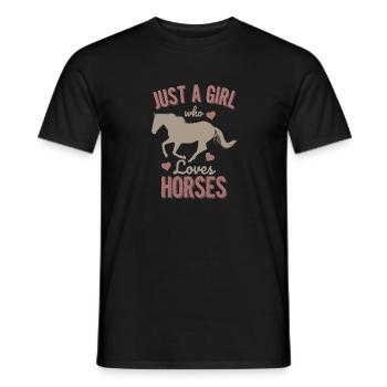 Seule une fille chevaux aime cadeau animal poney - T-shirt homme - noir - Devant - AI Model Male 178 light (178cm)