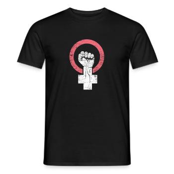 femme cadeau féministe vintage révolution - T-shirt homme - noir - Devant - AI Model Male 178 light (178cm)