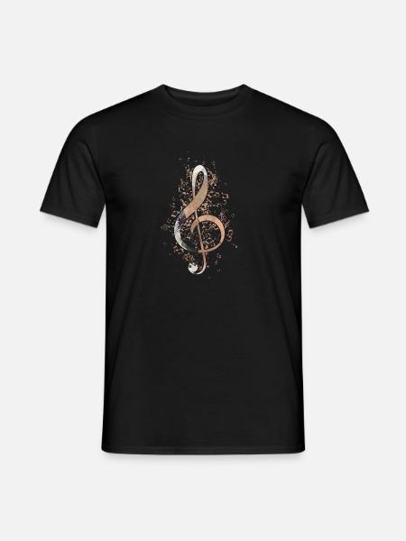 Violinschlüssel Noten Musik Instrument Geschenk - Männer T-Shirt - Schwarz