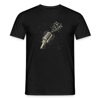 Vintage micro partitions explosion musique son plaisir - T-shirt homme - noir - Devant - AI Model Male 178 light (178cm)